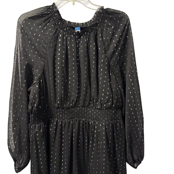 Old Navy Womens Black Metallic Dot Long Sleeve Dress Size L. NWT - Picture 9 of 12